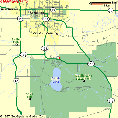 Baraboo area map