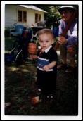 In which Grandma attaches her torso to her knees in an attempt at height-solidarity with her grandson.